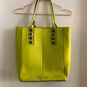 BCBGMAZAZRIA Genuine Leather Lime Large Tote
